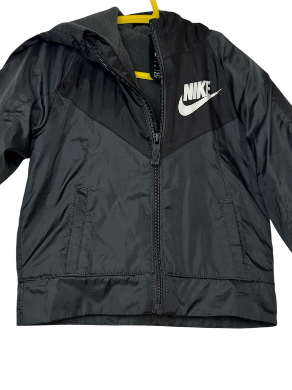 Nike Youth Black Hooded Rain Jacket with White Logo NWOT